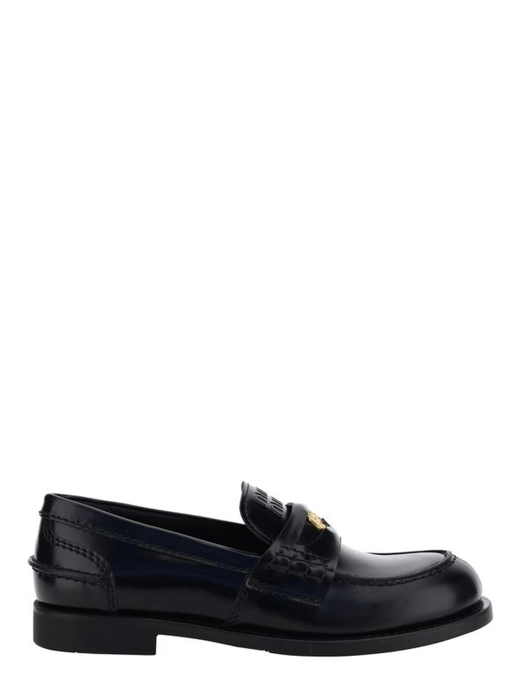 Black Rubber Slip-On Loafers