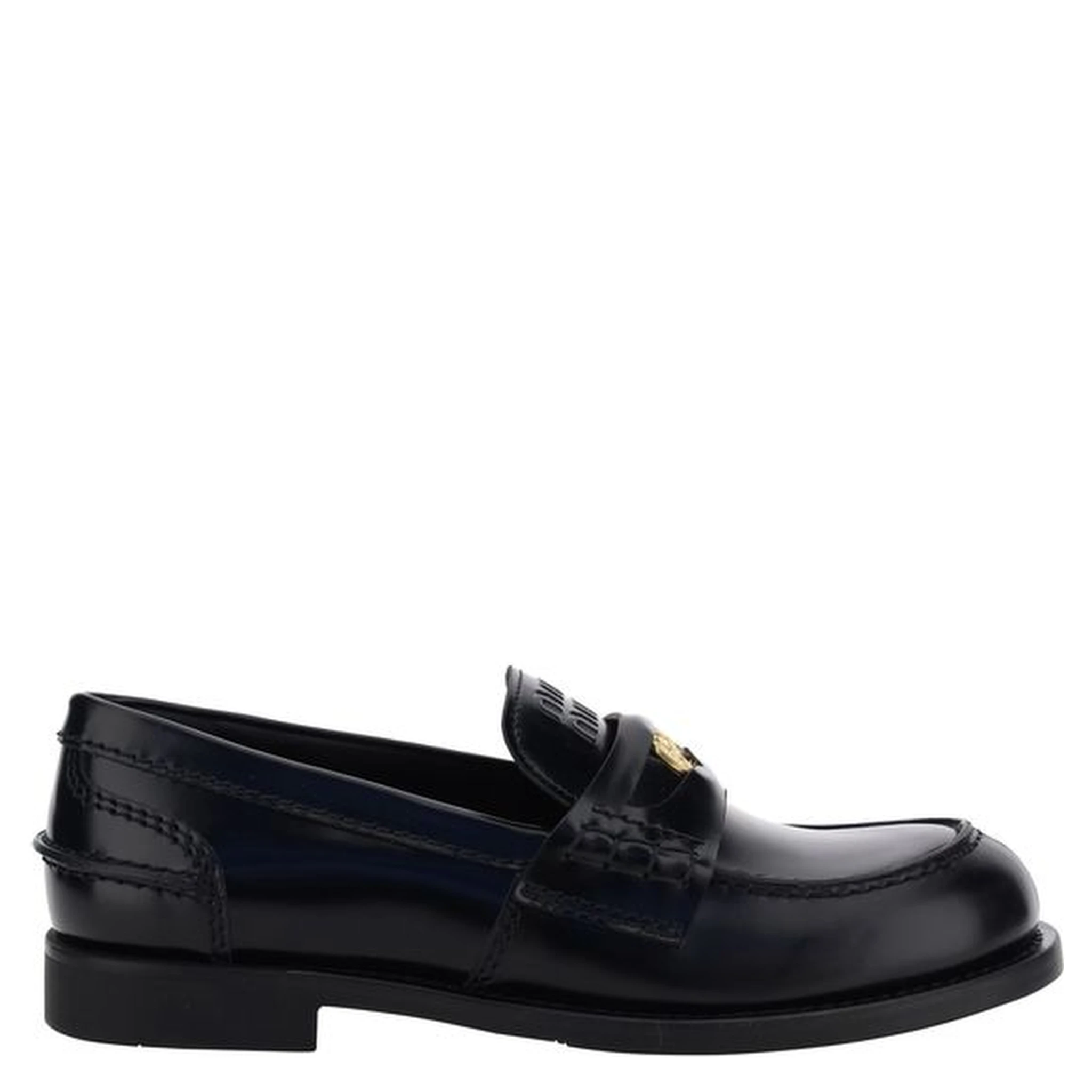 Black Rubber Slip-On Loafers