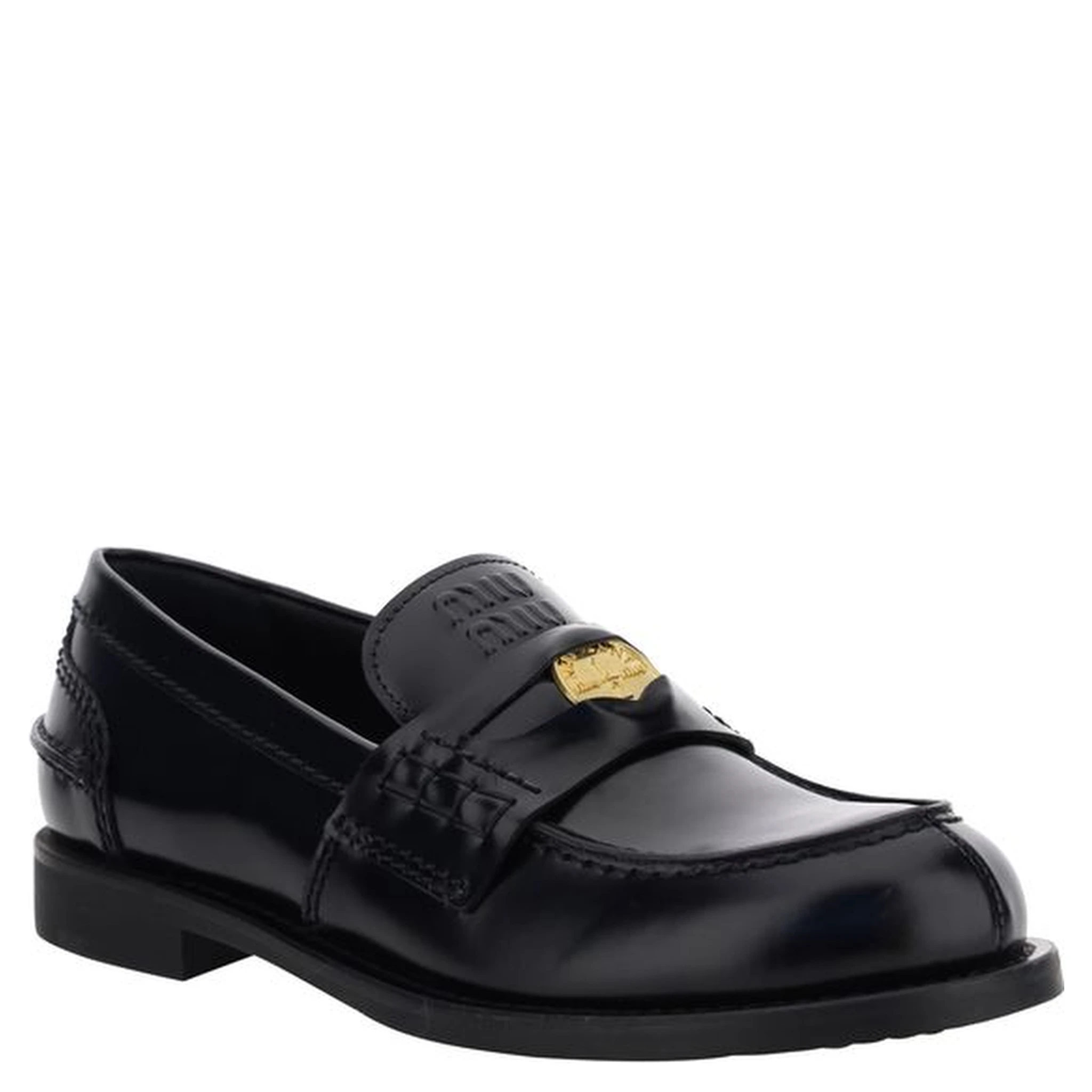 Black Rubber Slip-On Loafers