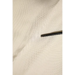 Ivory Wool Mid Waist Cropped Trouser Pants