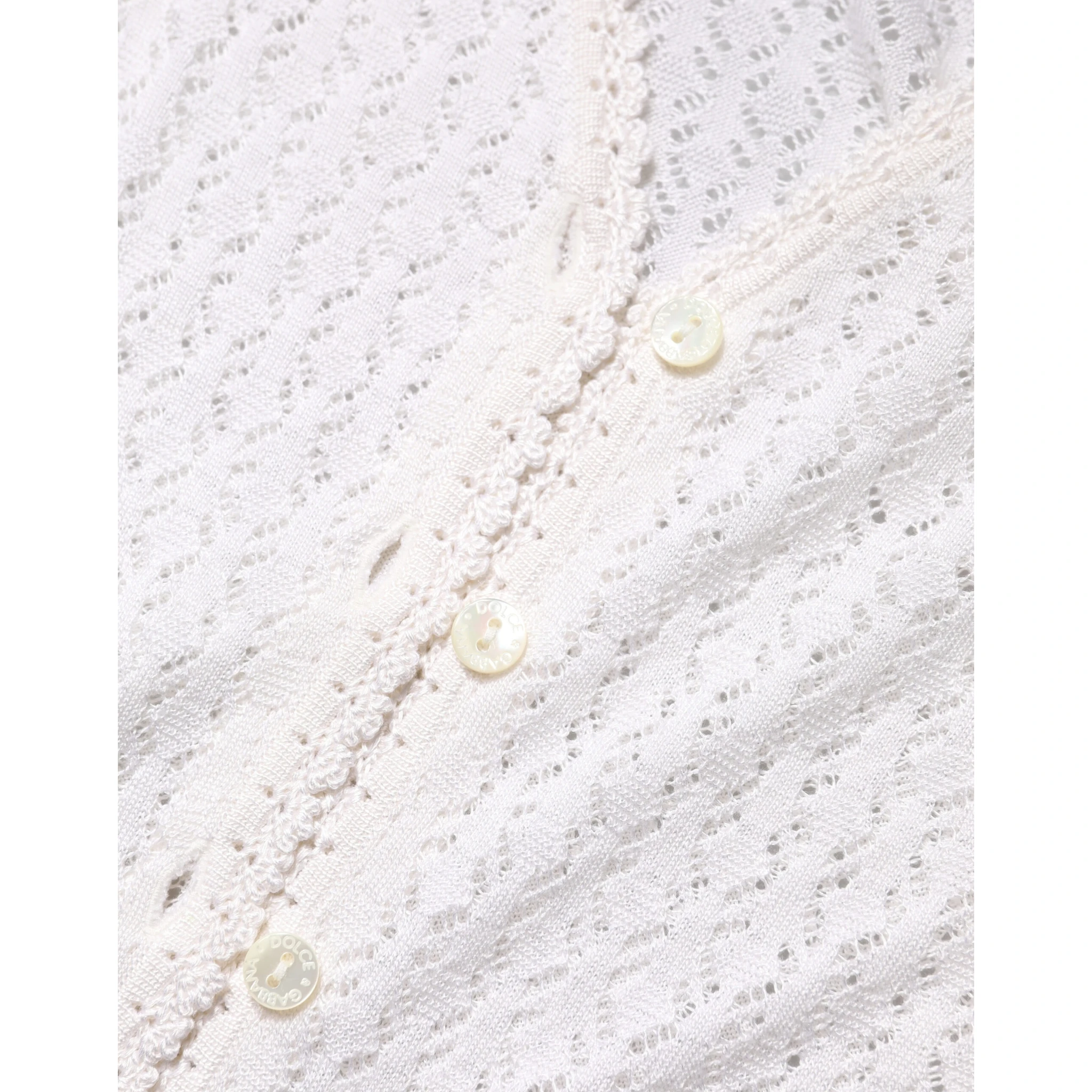 White Lace Silk Knit Long Sleeves Cardigan Top