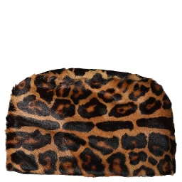 Brown Leopard Fur Women Bucket Capello Hat