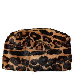 Brown Leopard Fur Women Bucket Capello Hat