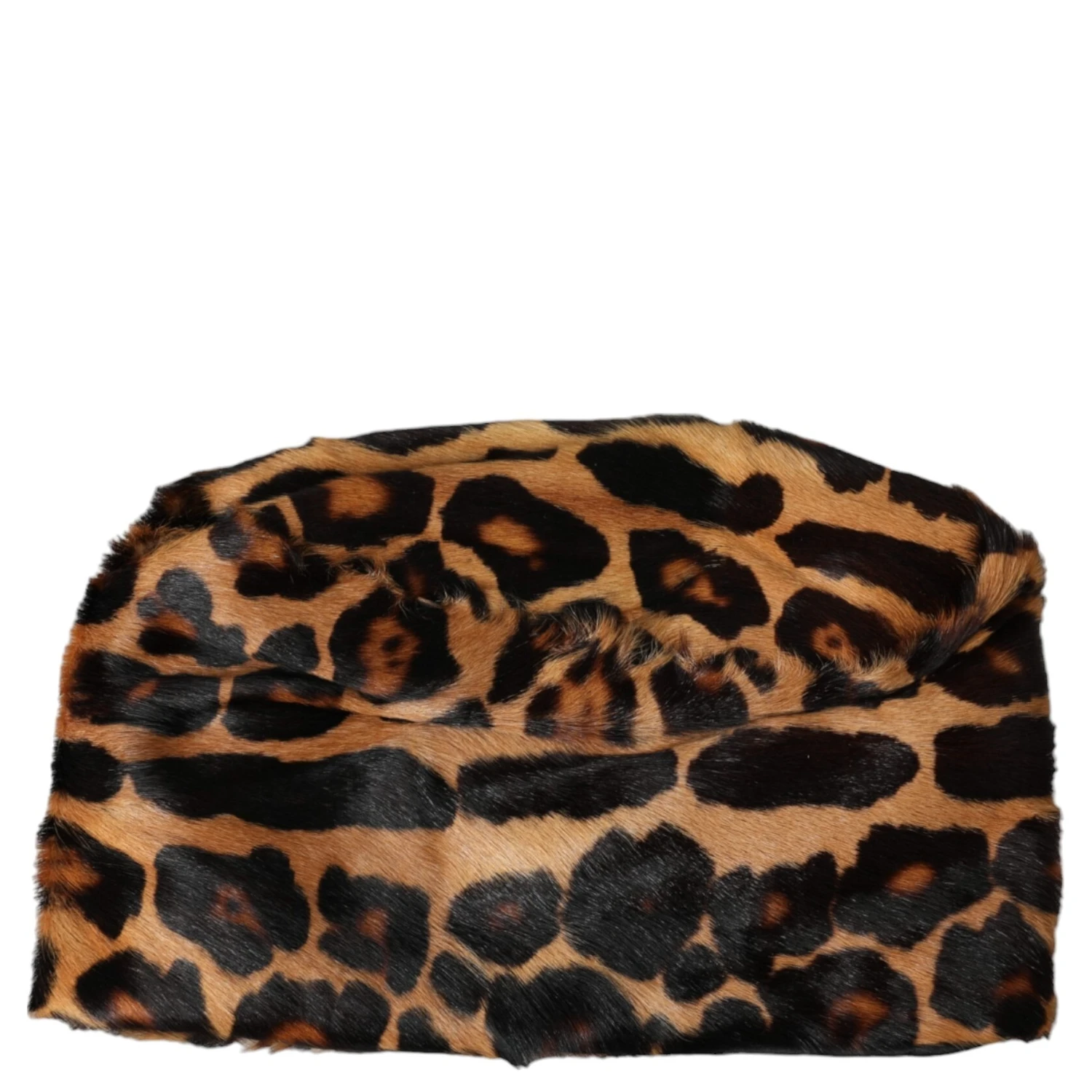 Brown Leopard Fur Women Bucket Capello Hat