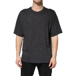 Dark Grey Cotton Crewneck Short Sleeve