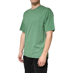 LightGreen Cotton Crewneck Short Sleeve T-Shirt