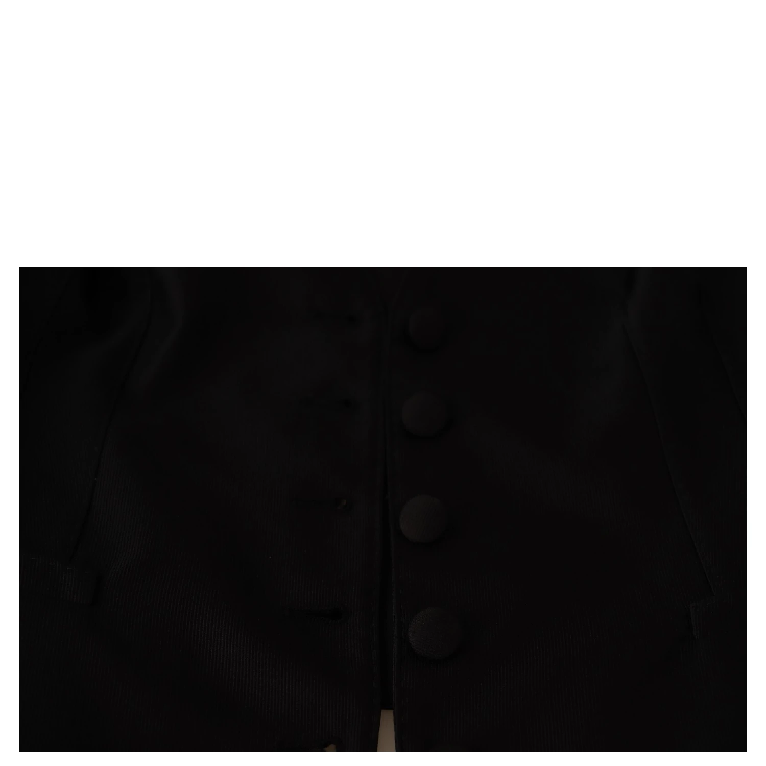 Solid Black Silk Sleeveless Waistcoat Vest Top
