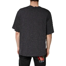 Dark Grey Cotton Crewneck Short Sleeve
