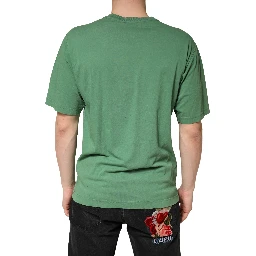 LightGreen Cotton Crewneck Short Sleeve T-Shirt