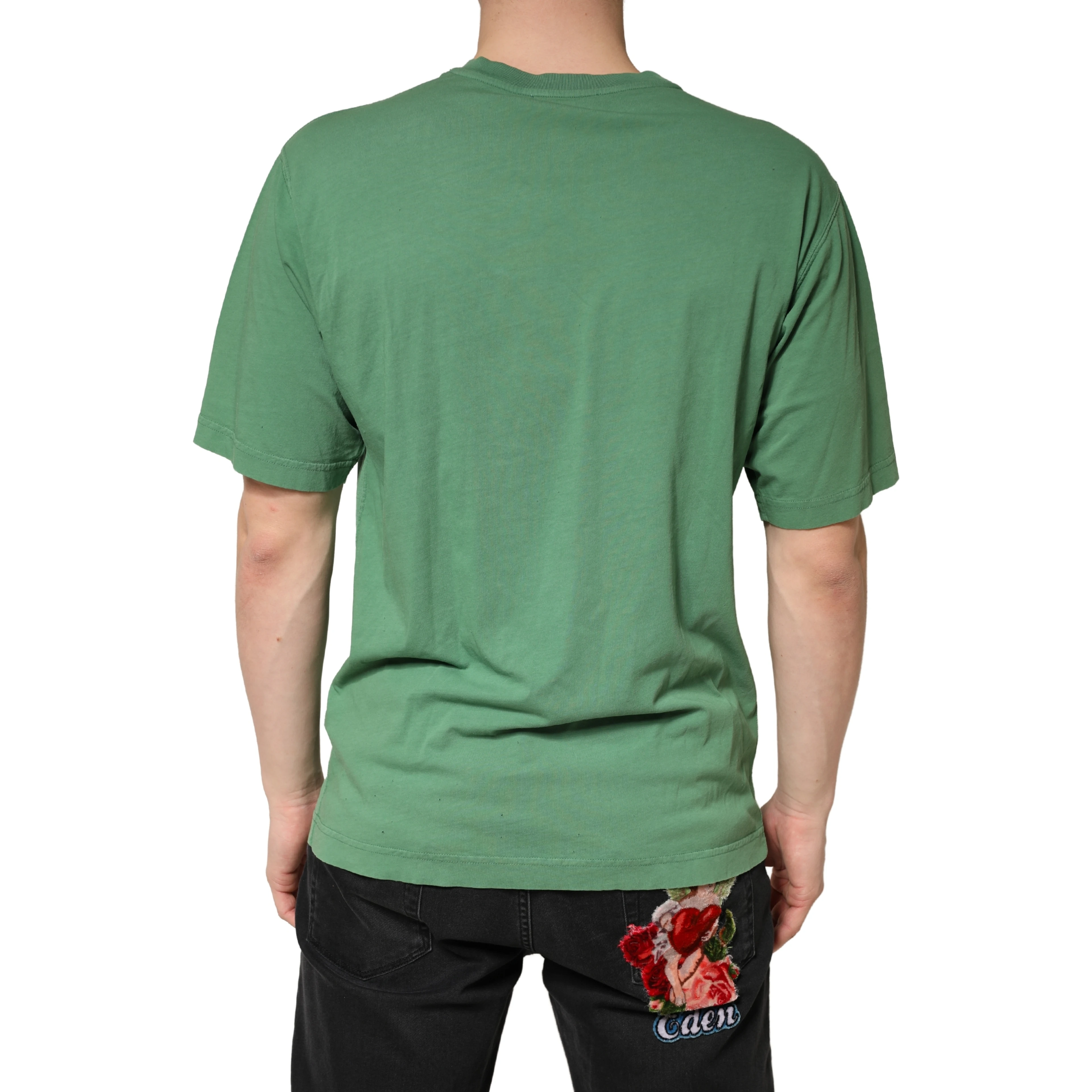 LightGreen Cotton Crewneck Short Sleeve T-Shirt