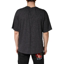 Dark Grey Cotton Crewneck Short Sleeve