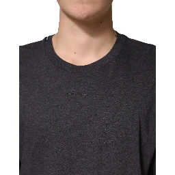 Dark Grey Cotton Crewneck Short Sleeve