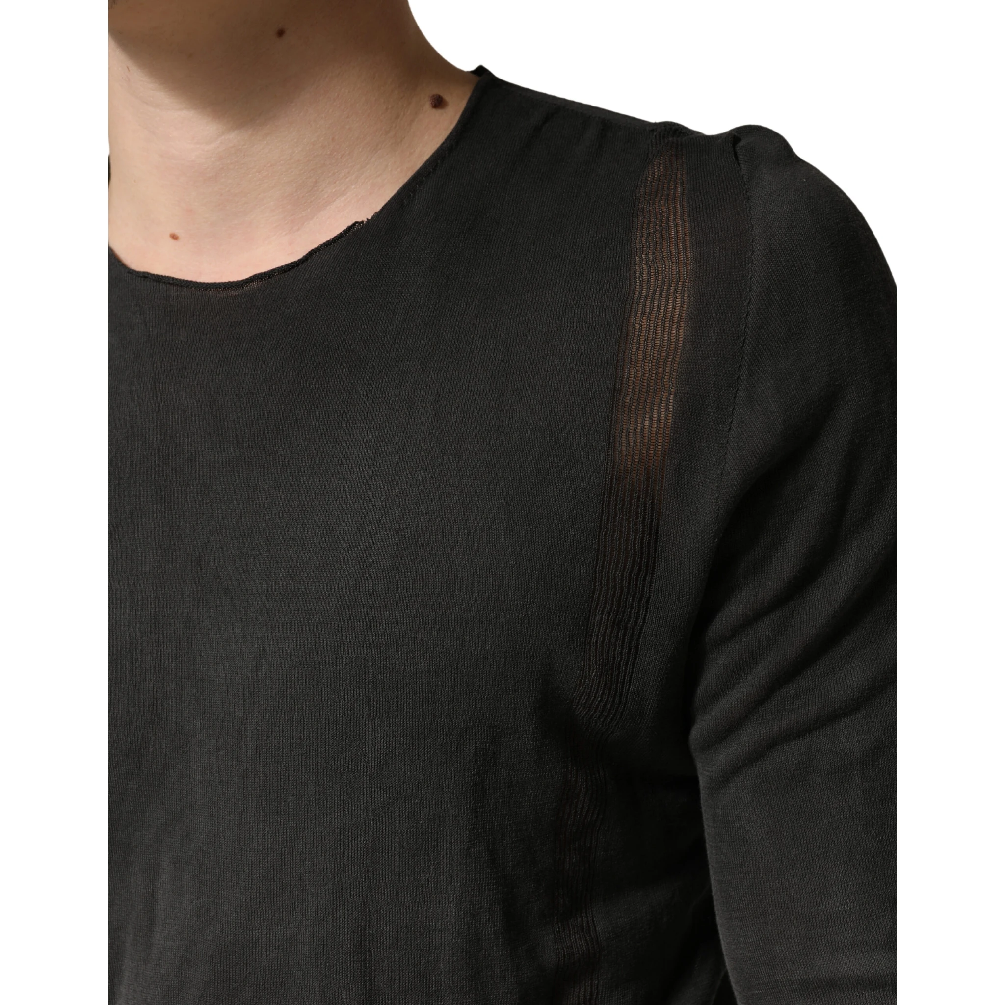 Dark Grey Cotton Crewneck Short Sleeve