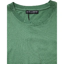 LightGreen Cotton Crewneck Short Sleeve T-Shirt