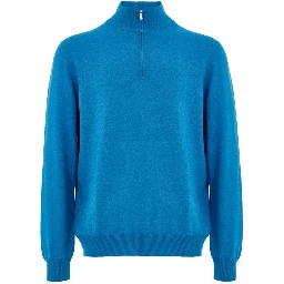 Blue Wool Turtleneck
