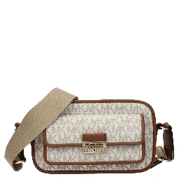 Beige Fabric Crossbody Bag