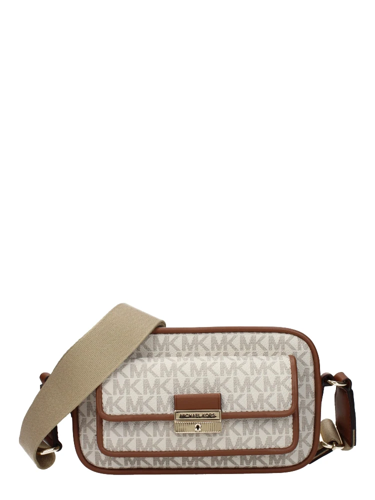 Beige Fabric Crossbody Bag