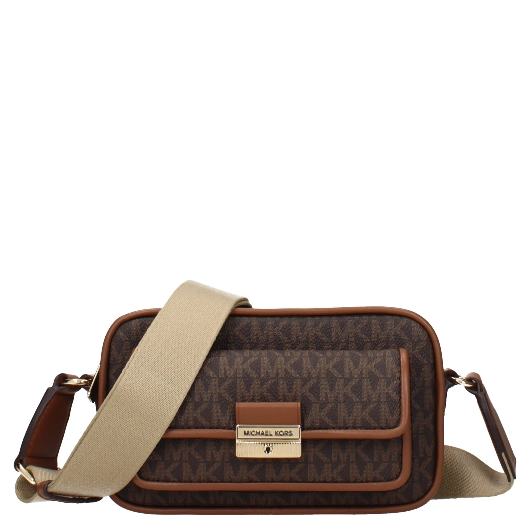 Brown Fabric Crossbody Bag