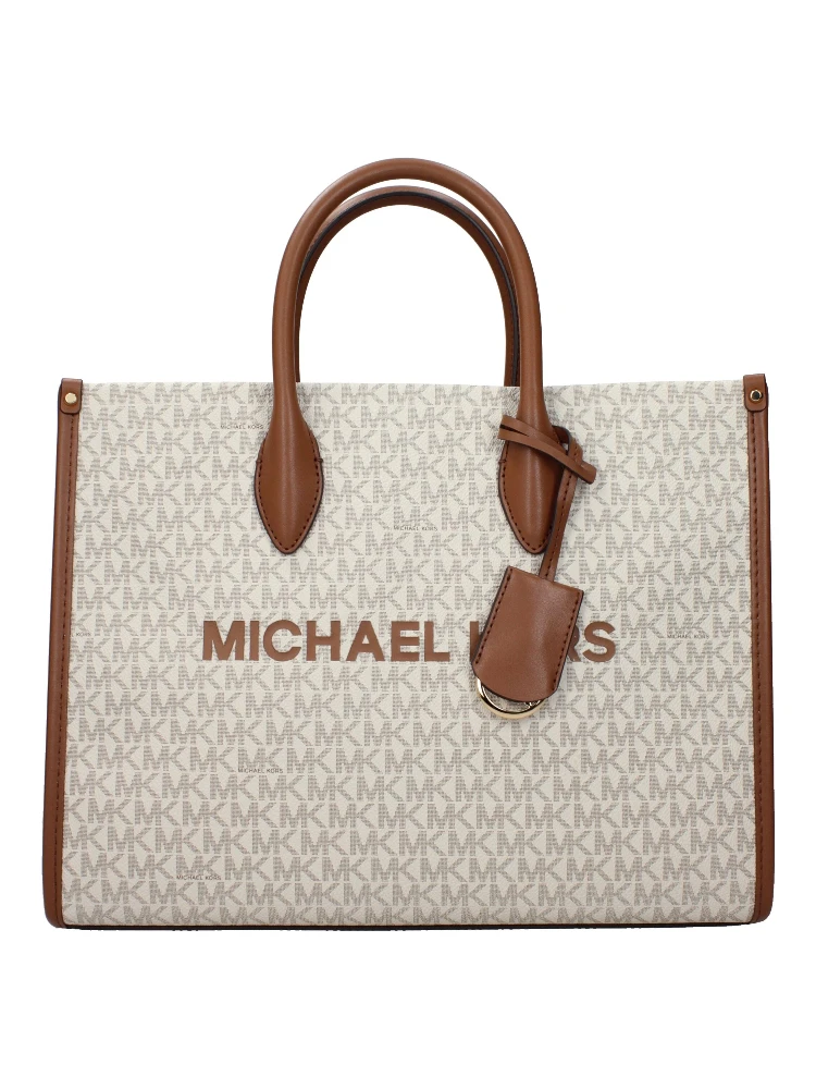 Beige Fabric Handbag