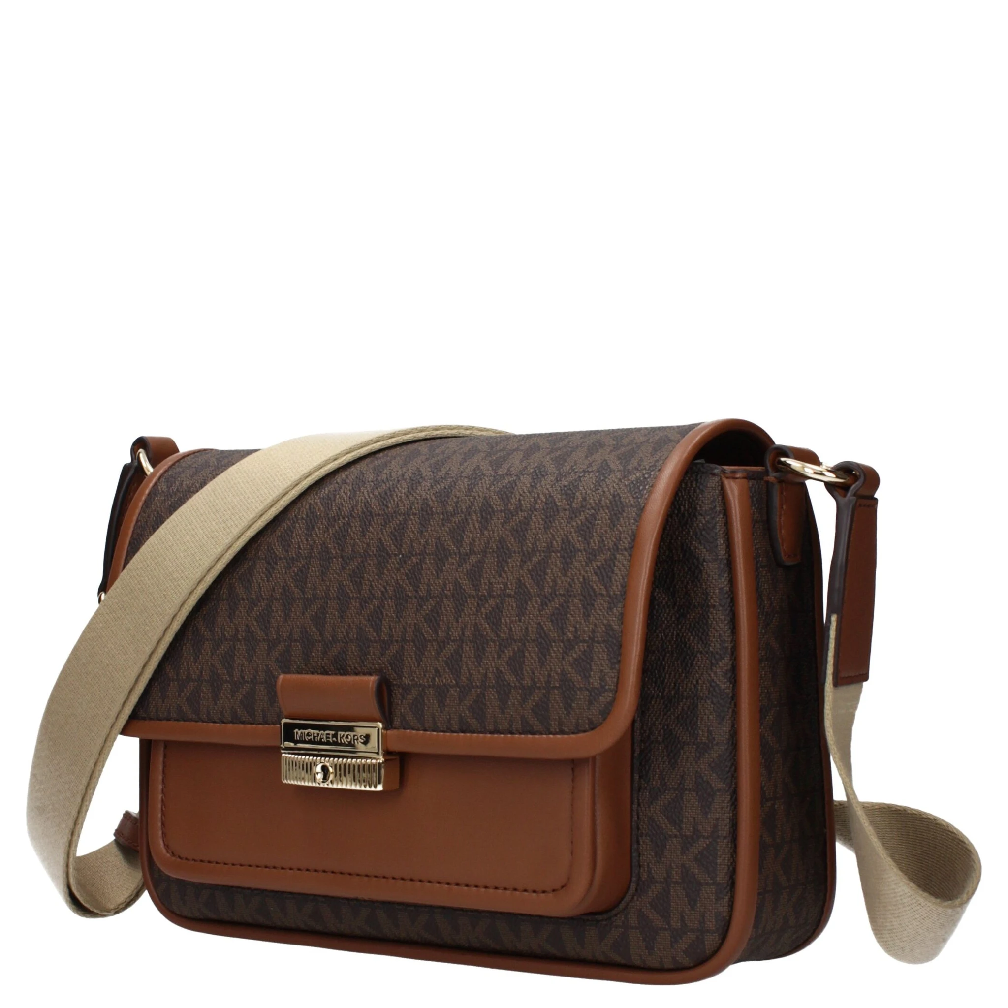 Brown Fabric Crossbody Bag