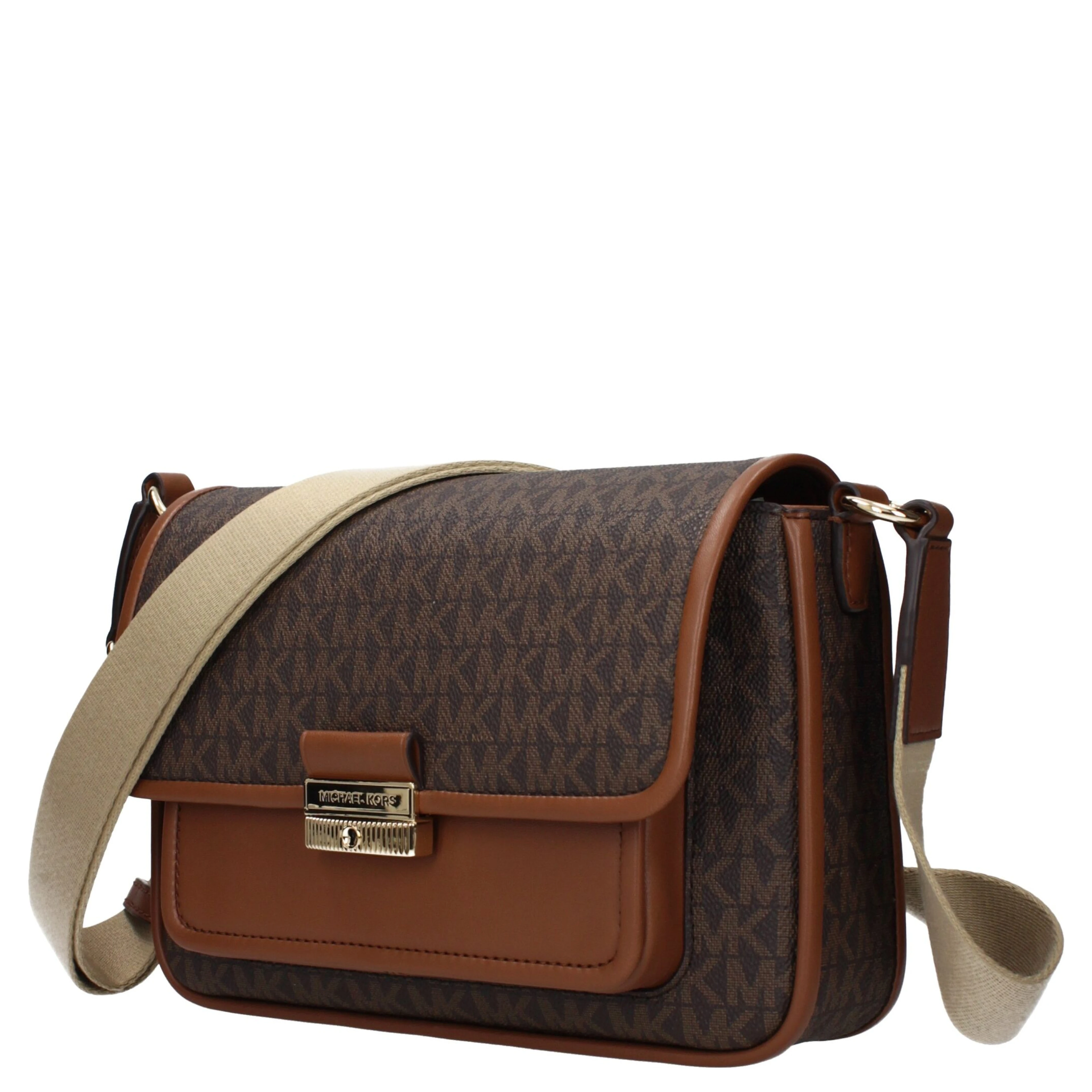 Brown Fabric Crossbody Bag