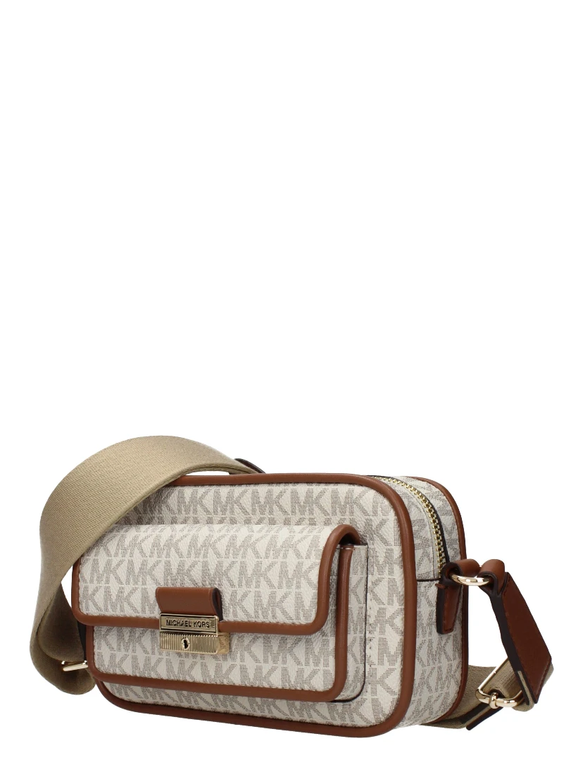 Beige Fabric Crossbody Bag