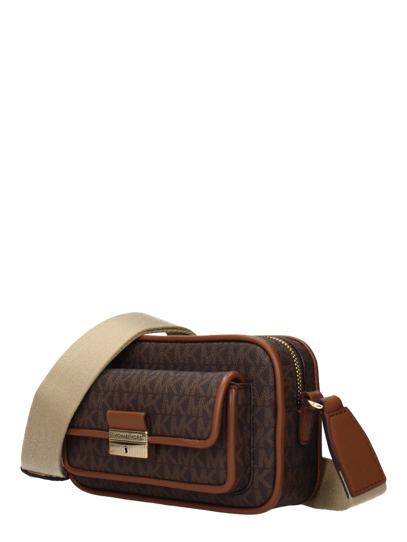 Brown Fabric Crossbody Bag
