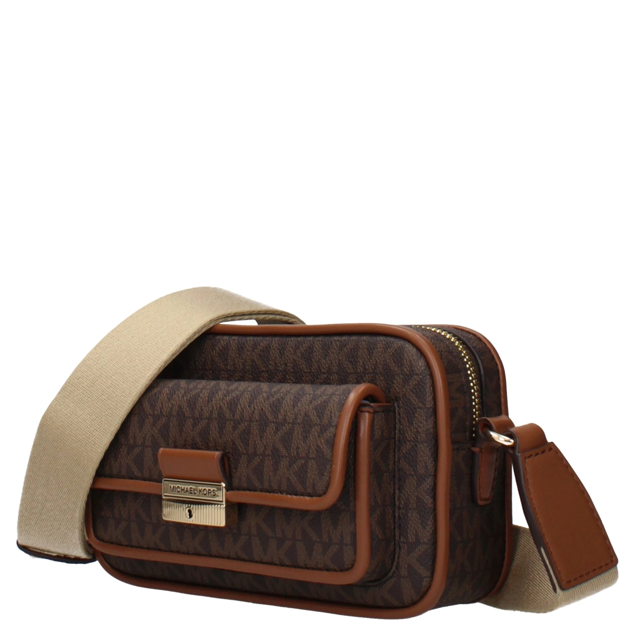 Brown Fabric Crossbody Bag