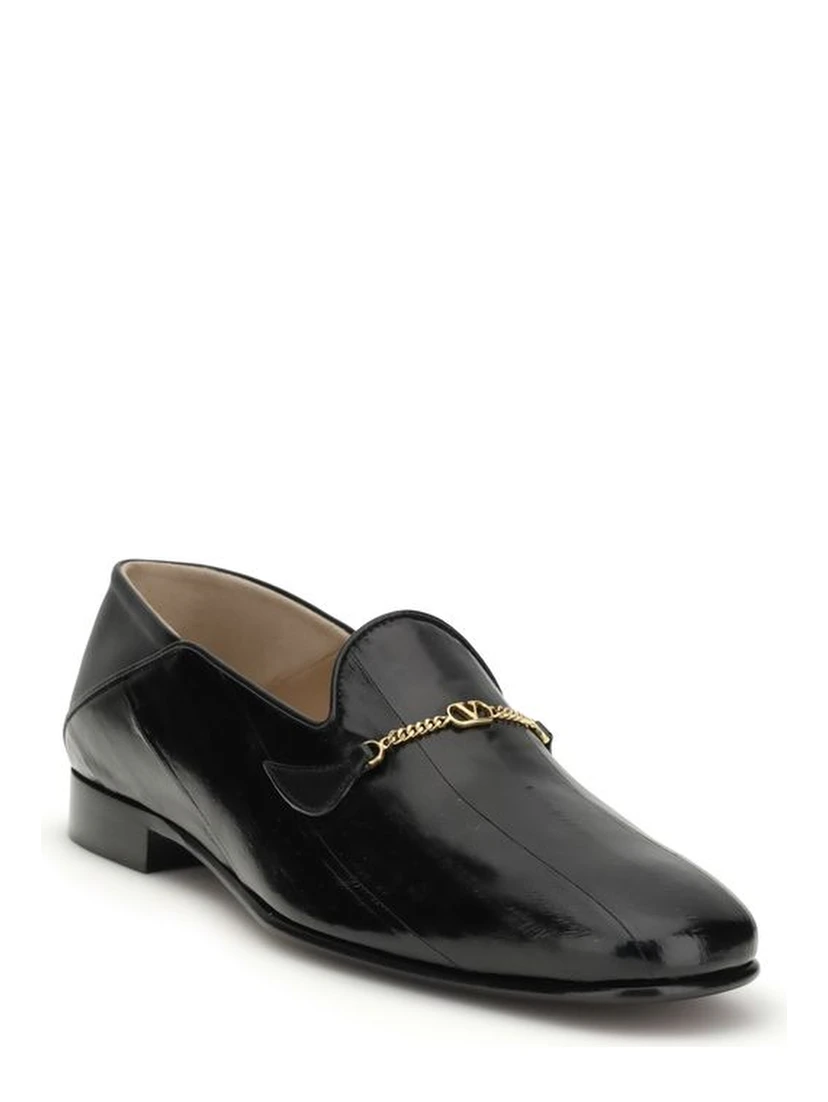 Black Calf Leather Bos Taurus Slip-On Loafers