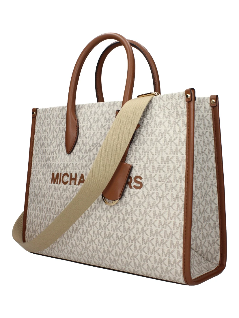 Beige Fabric Handbag
