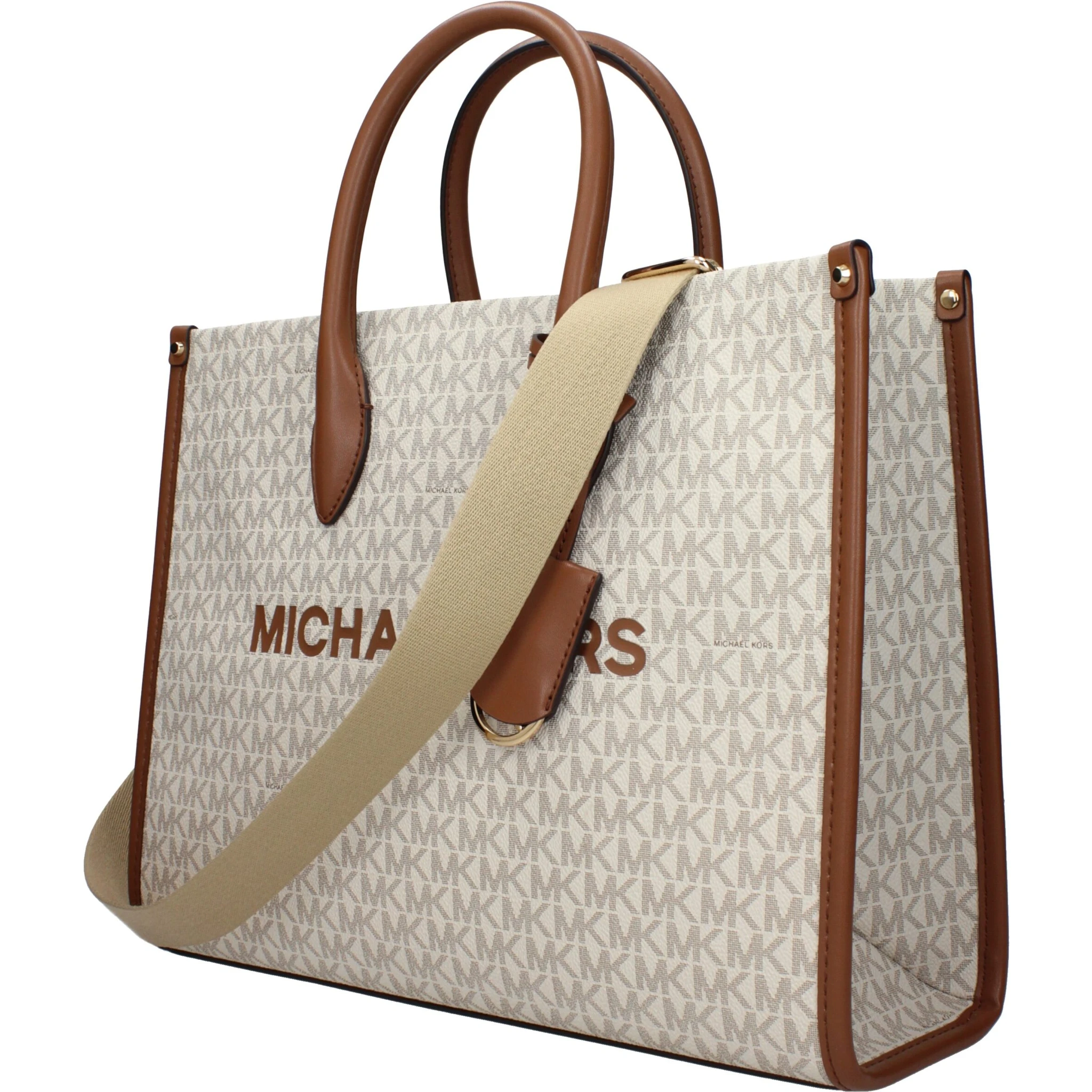 Beige Fabric Handbag