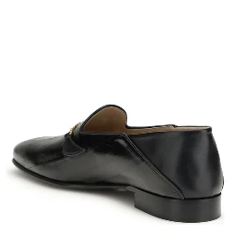 Black Calf Leather Bos Taurus Slip-On Loafers