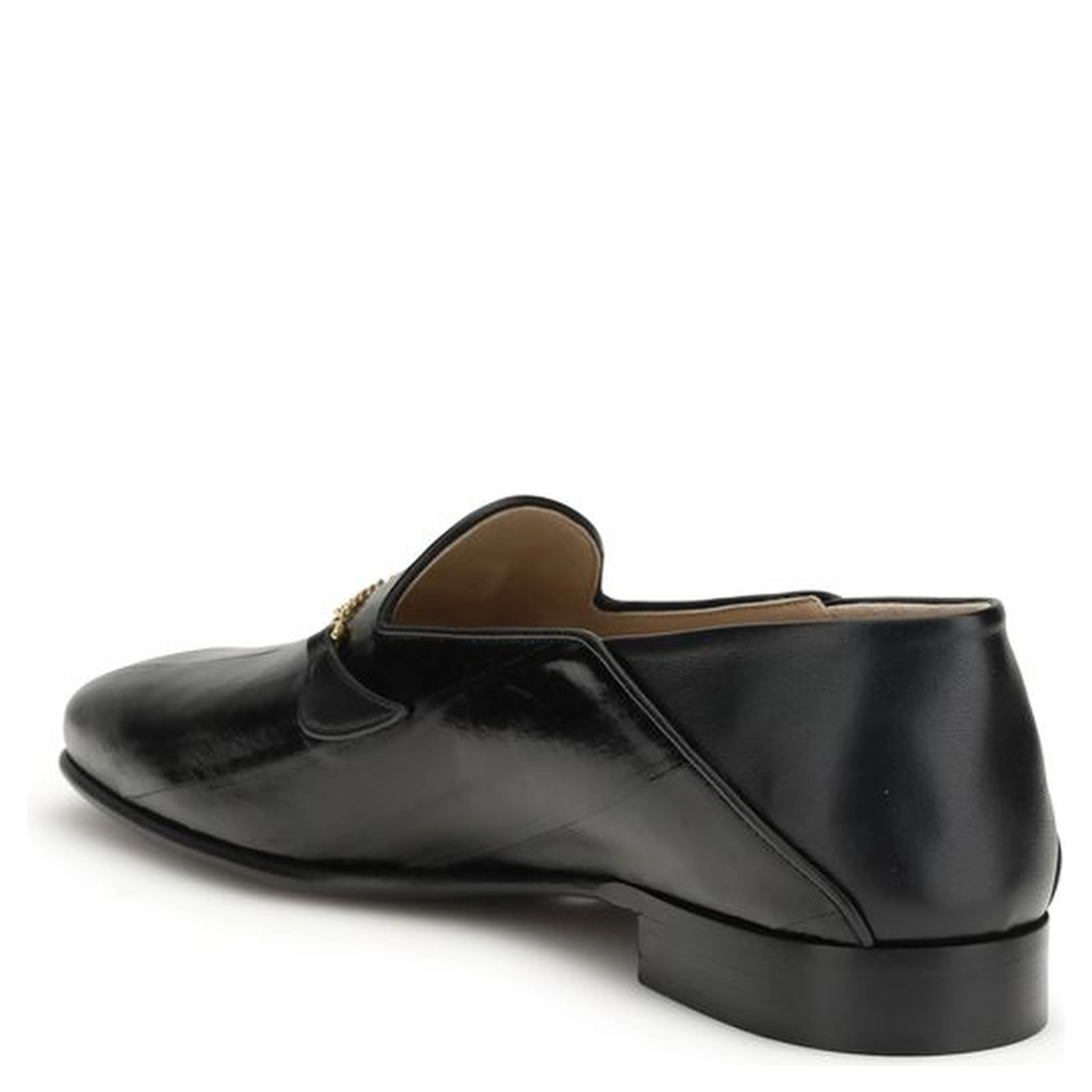 Black Calf Leather Bos Taurus Slip-On Loafers