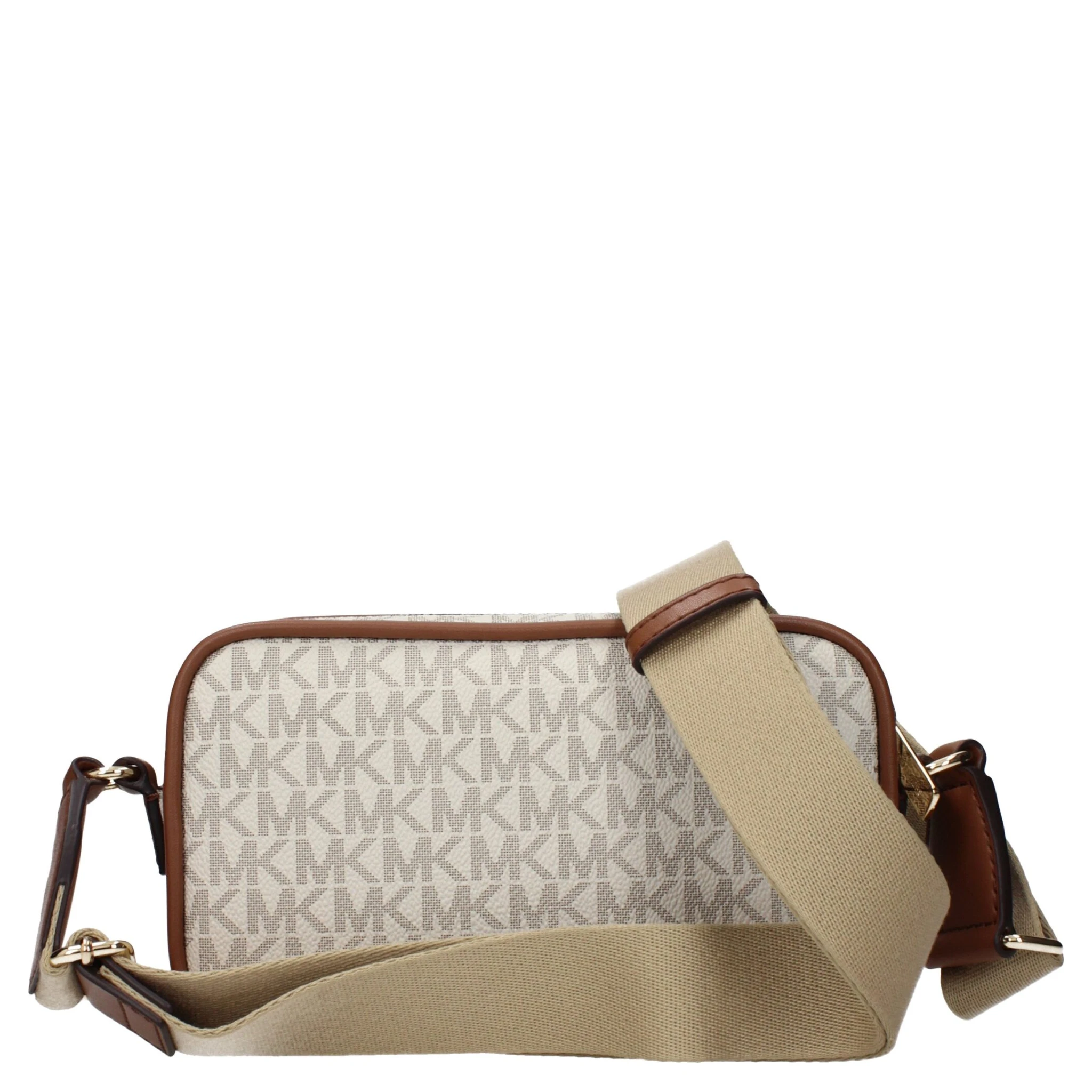 Beige Fabric Crossbody Bag