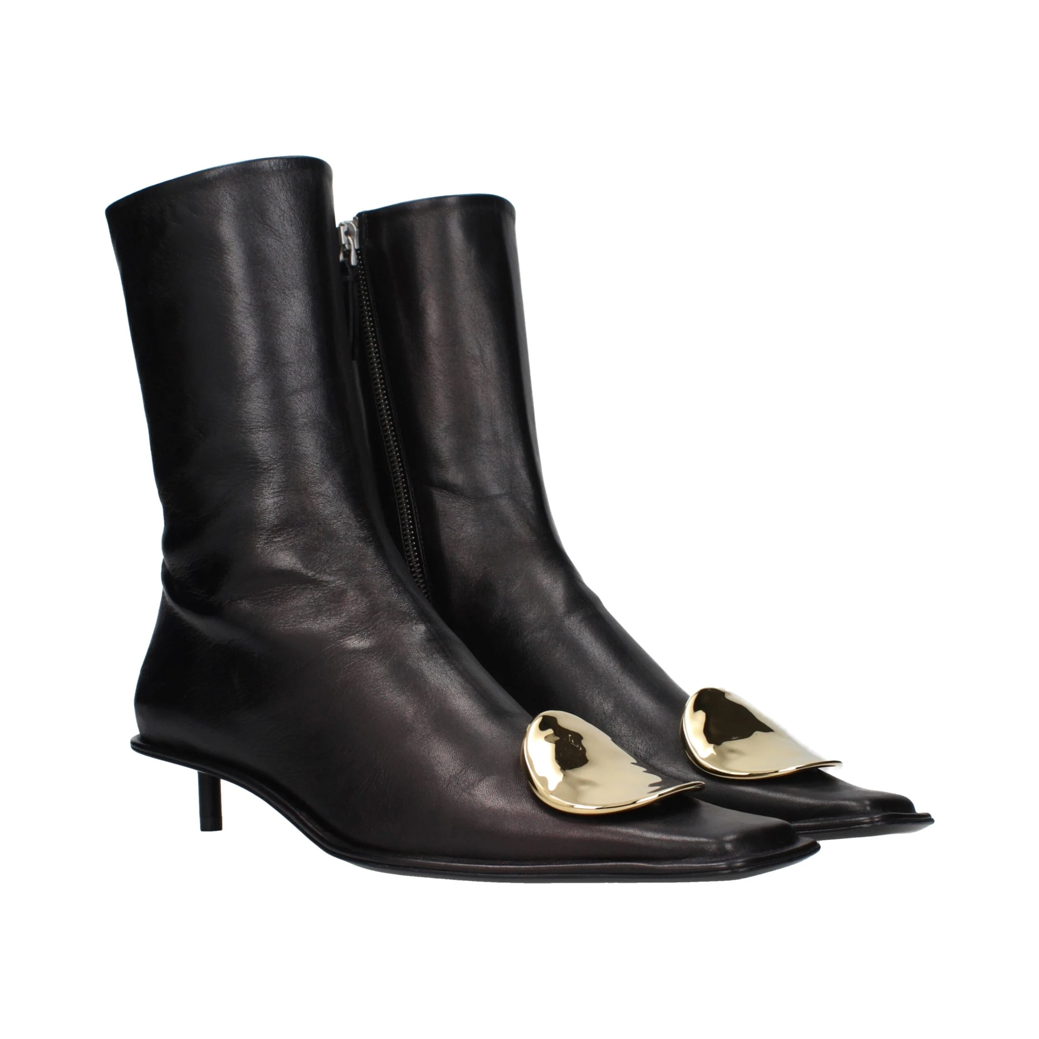 Black Leather Ankle Boots