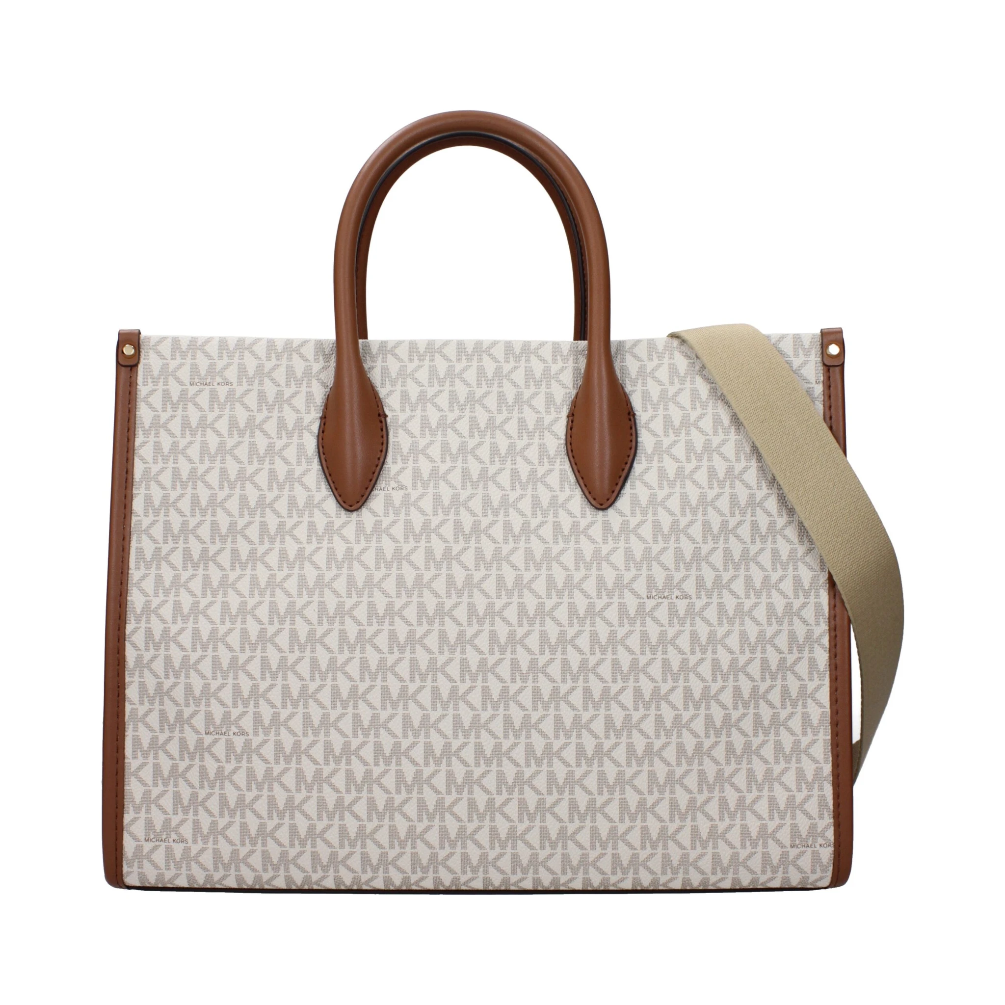 Beige Fabric Handbag