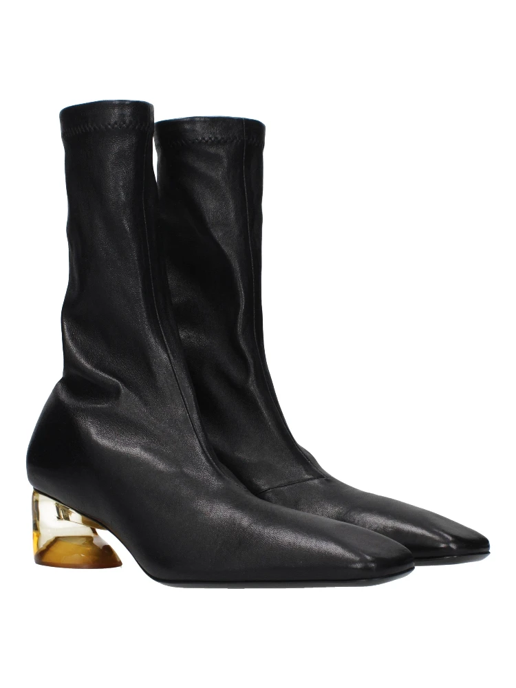 حذاء كاحل من الجلد الأسود alternative