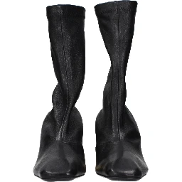 حذاء كاحل من الجلد الأسود