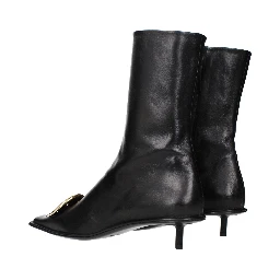 Black Leather Ankle Boots