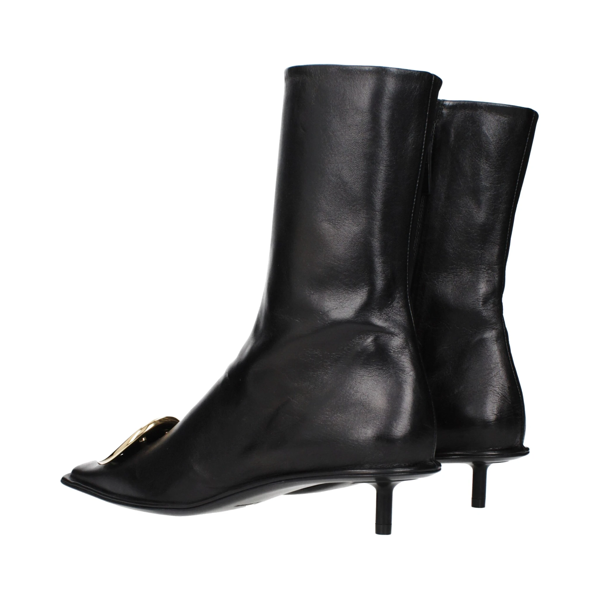 Black Leather Ankle Boots