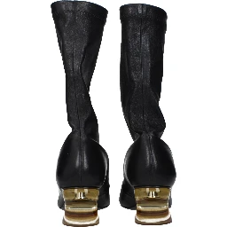 حذاء كاحل من الجلد الأسود