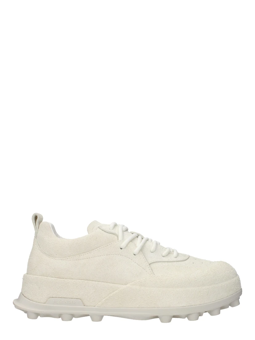 Beige Leather Chunky Sneakers