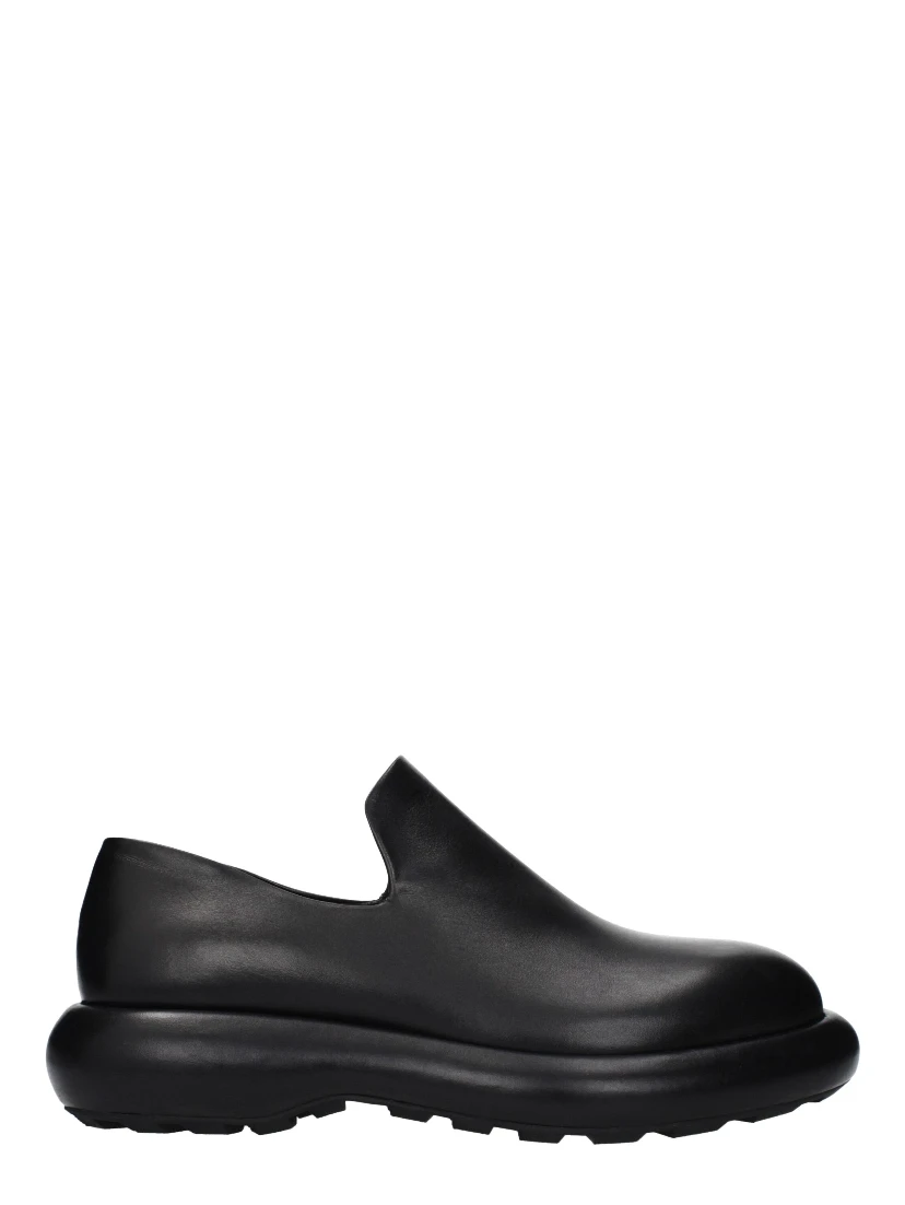 Black Leather Slip-On Loafers