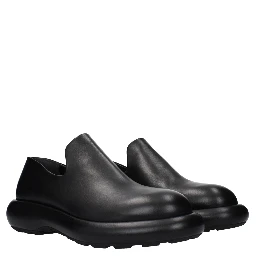 Black Leather Slip-On Loafers