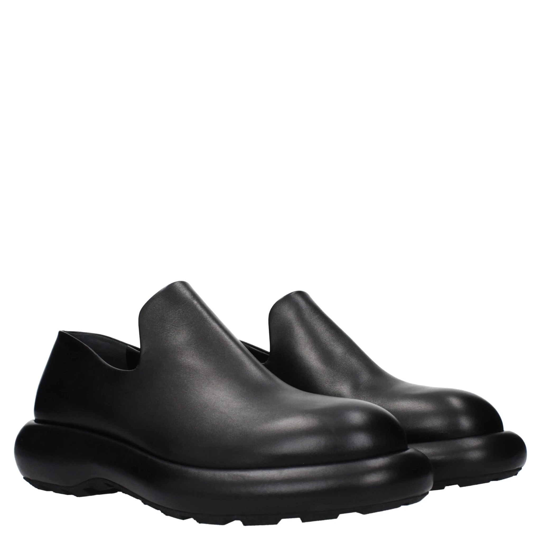 Black Leather Slip-On Loafers
