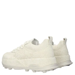 Beige Leather Chunky Sneakers