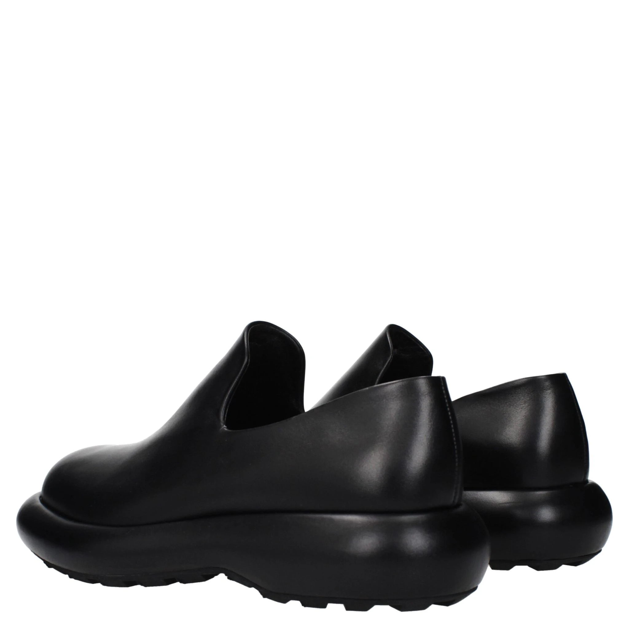 Black Leather Slip-On Loafers