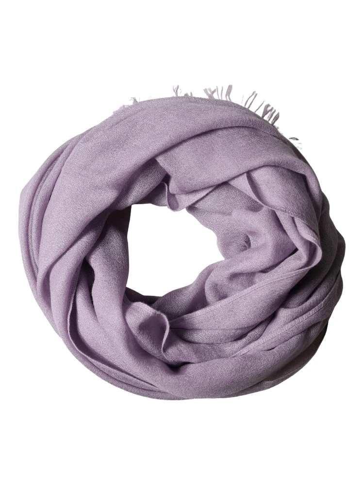 Purple Cashmere Silk Fringe Wrap 200cm x 95cm Scarf
