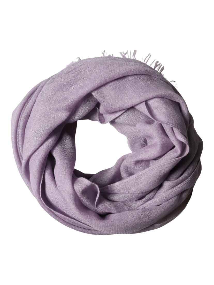 Purple Cashmere Silk Fringe Wrap 200cm x 95cm Scarf