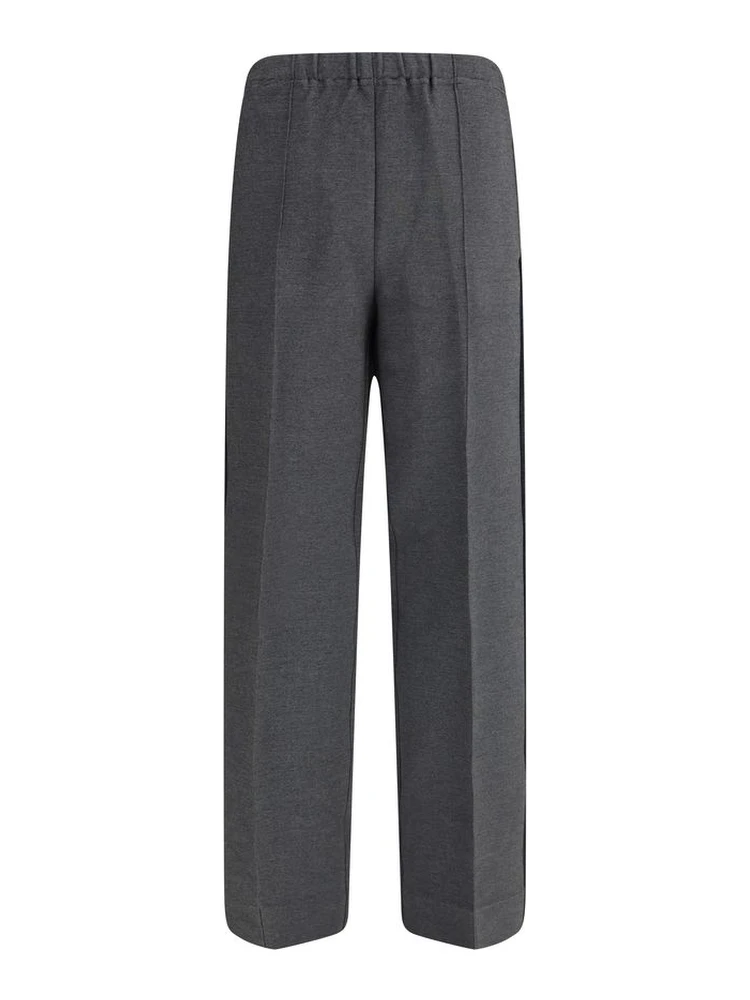 Gray Viscose Casual Pants